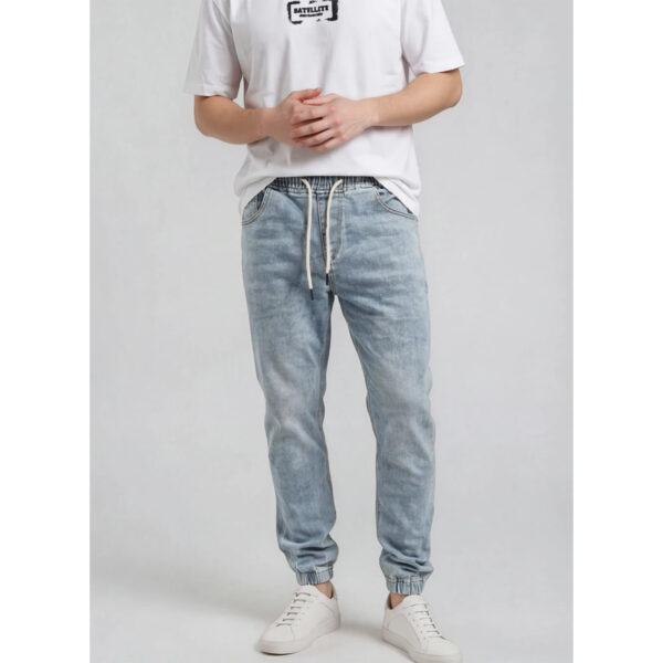Waist/Ankles Elastic Light Wash Jeans
