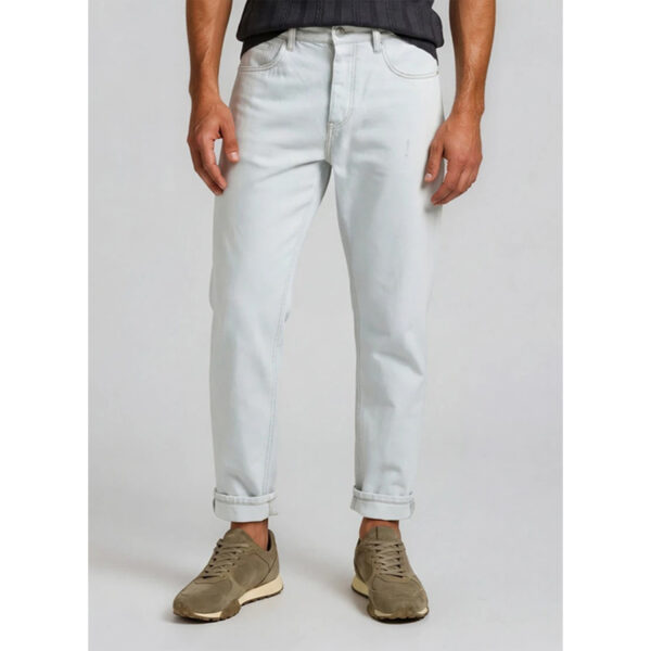Cotton Slim Cropped Off-White Jeans