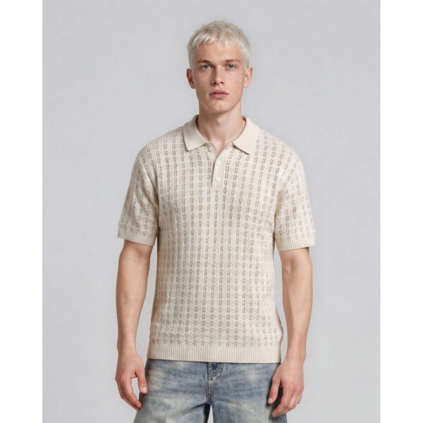 3 Buttons Knitted Polo Oversized